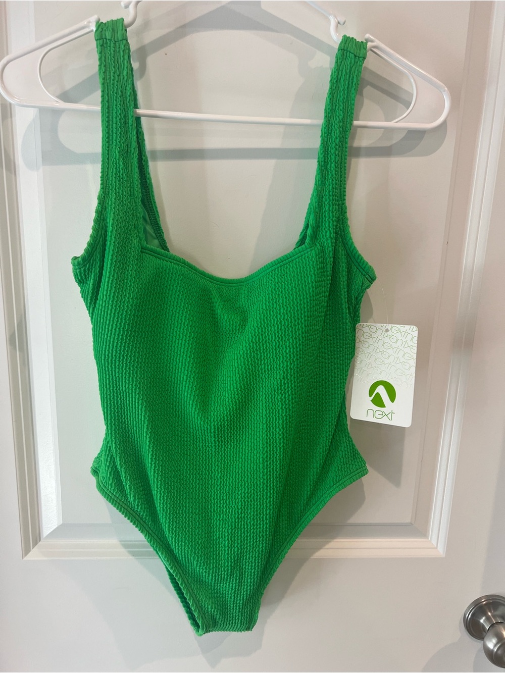 NWT Next Bright Green Textured Swimsuit size small